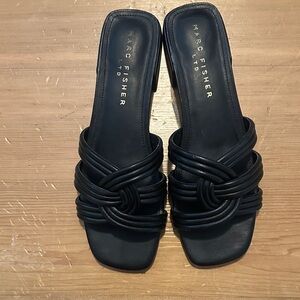 Marc Fisher Women's Elegant Black Slide Sandals